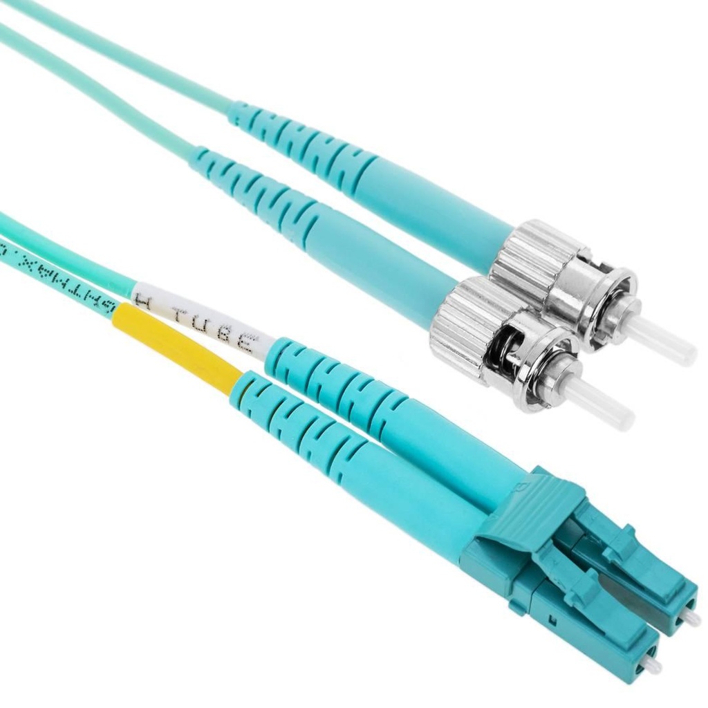 [N844X-02M-8L-P] 40/100/400G Multimode 50/125 OM3 Fiber Optic Cable (12F MTP/MPO-PC to 4x Duplex LC/PC F/M), LSZH, Aqua, 2 m (6.6 ft.)