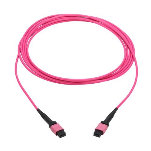 [N845B-05M-12-MG] 100G Multimode 50/125 OM4 Fiber Optic Cable (12F MTP/MPO-PC F/F), LSZH, Magenta, 5 m (16.4 ft.)
