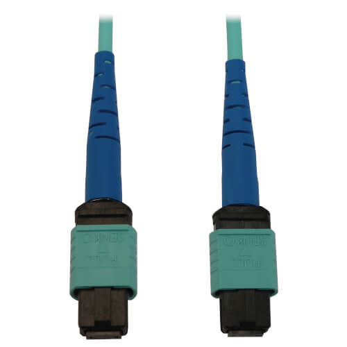 [N846B-05M-24-P] 40/100/400G Multimode 50/125 OM3 Fiber Optic Cable (24F MTP/MPO-PC F/F), LSZH, Aqua, 5 m (16.4 ft.)