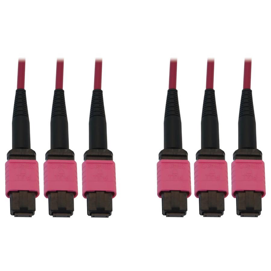 [N858B-15M-3X8MG] 40/100/400G Multimode 50/125 OM4 Fiber Optic Cable (3x8F MTP/MPO-PC F/F), LSZH, Magenta, 15 m (49.2 ft.)