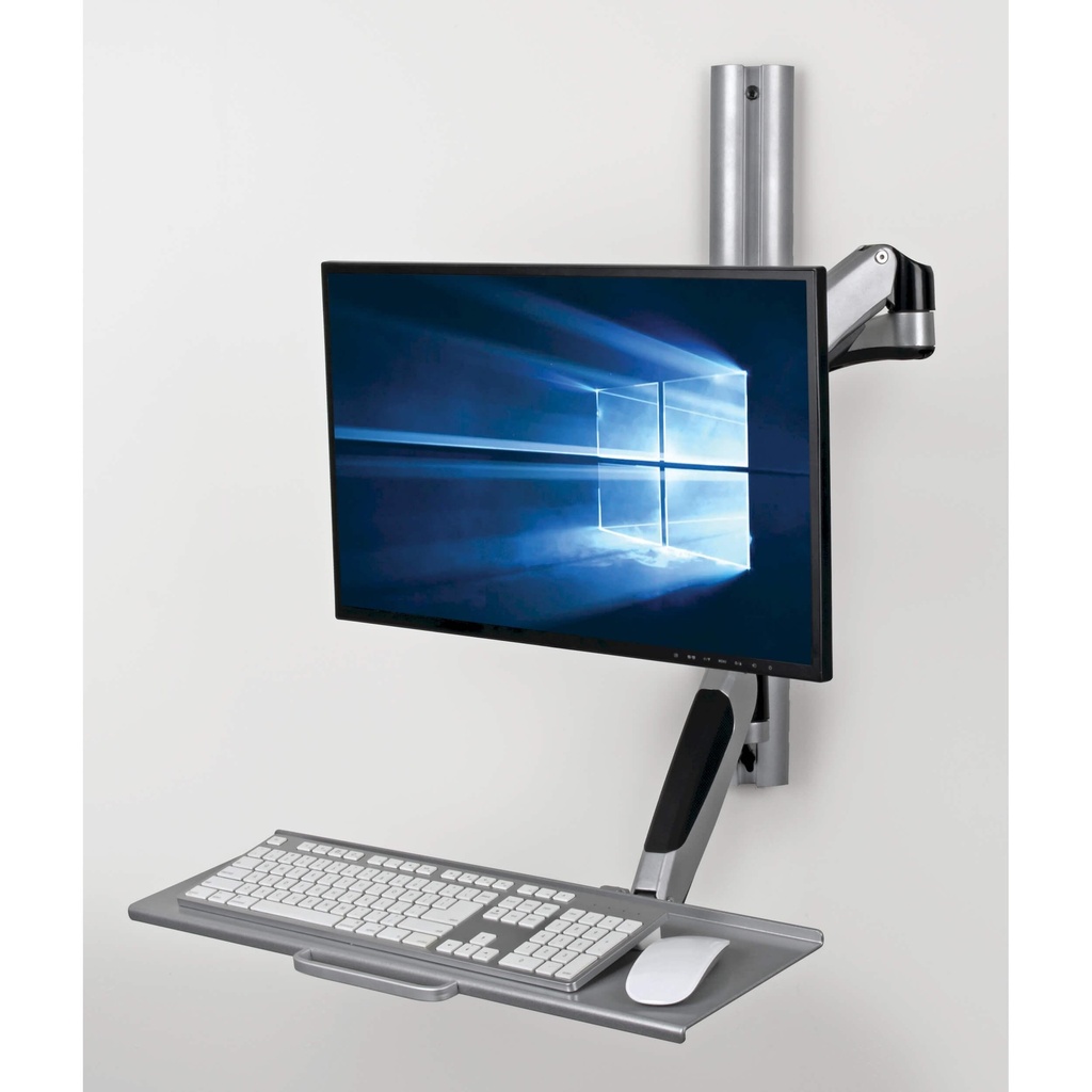 [WWSS1327RWTC] Adjustable-Height Wall-Mount Sit-Stand Workstation, Single-Display