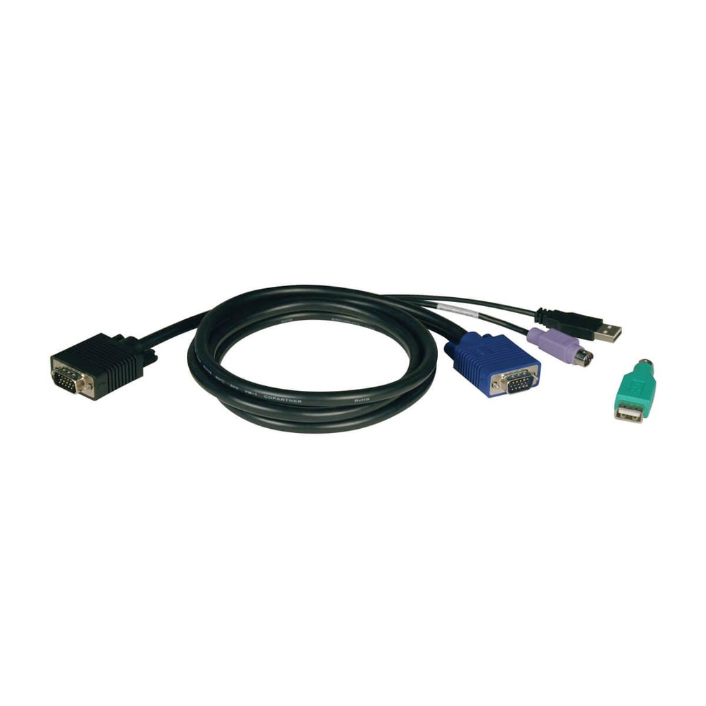 [P780-010] USB/PS2 Combo Cable Kit for NetController KVM Switches B040-Series and B042-Series, 10 ft. (3.05 m)