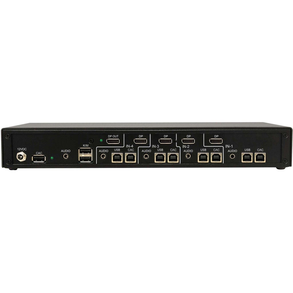 [B002-DP1AC4-N4] Secure KVM Switch, 4-Port, Single Head, DisplayPort to DisplayPort, 4K, NIAP PP4.0, Audio, CAC