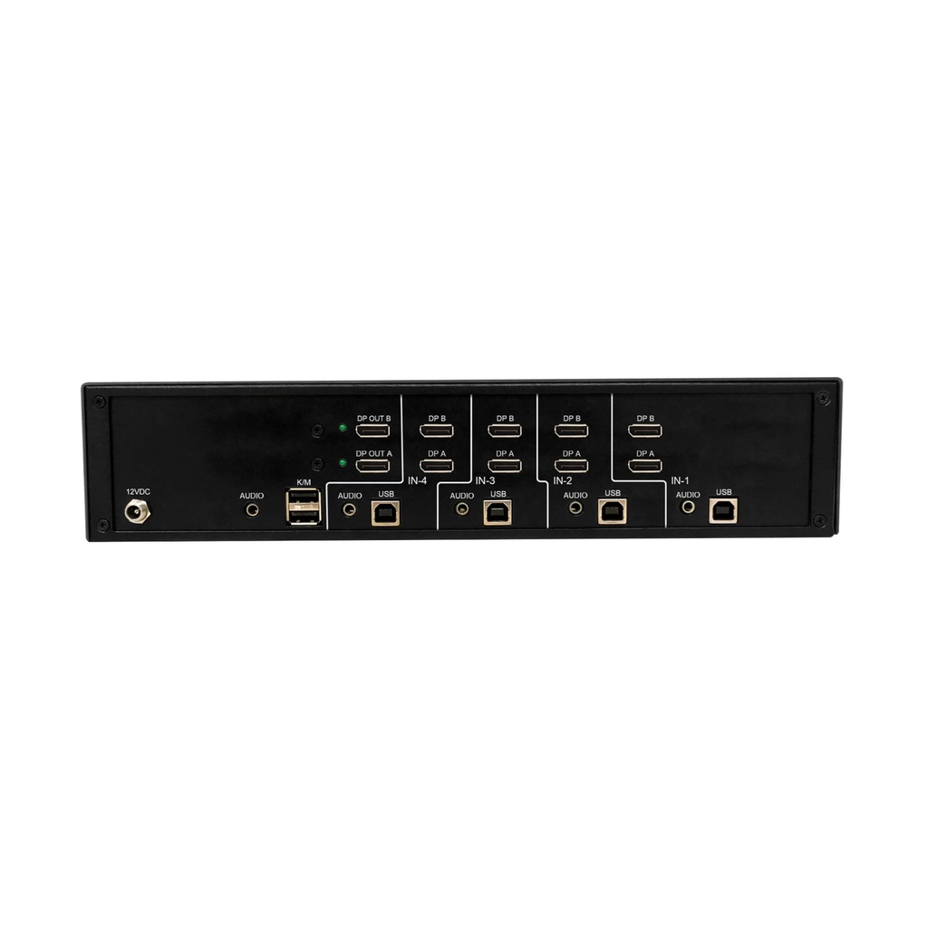 Secure KVM Switch, 4-Port, Dual Head, DisplayPort to DisplayPort, 4K, NIAP PP4.0, Audio