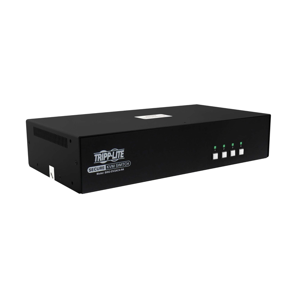 [B002-DV2AC4-N4] Secure KVM Switch, 4-Port, Dual Head, DVI to DVI, NIAP PP4.0, Audio, CAC