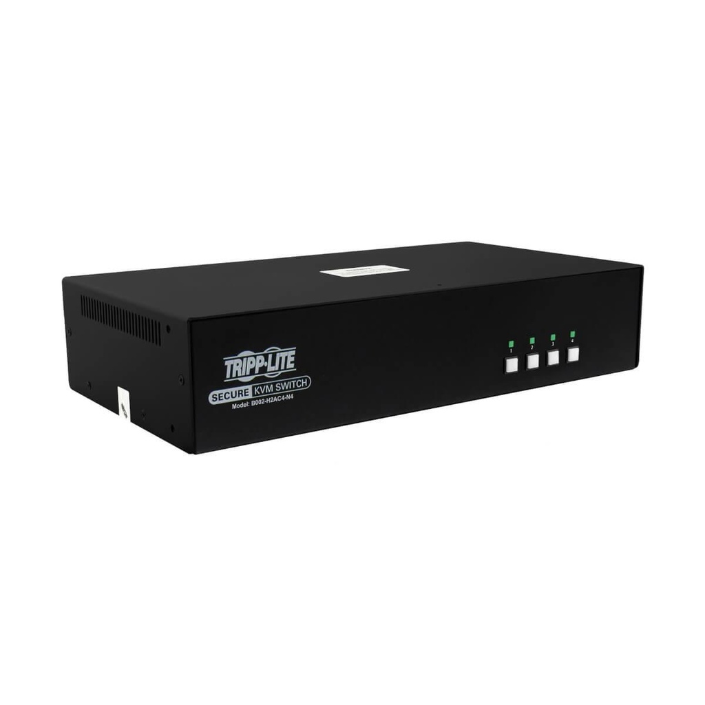 [B002-H2A4-N4] Secure KVM Switch, 4-Port, Dual Head, HDMI to HDMI, 4K, NIAP PP4.0, Audio