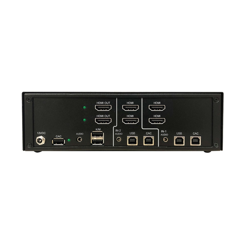 [B002-H2AC2-N4] Secure KVM Switch, 2-Port, Dual Head, HDMI to HDMI, 4K, NIAP PP4.0, Audio, CAC