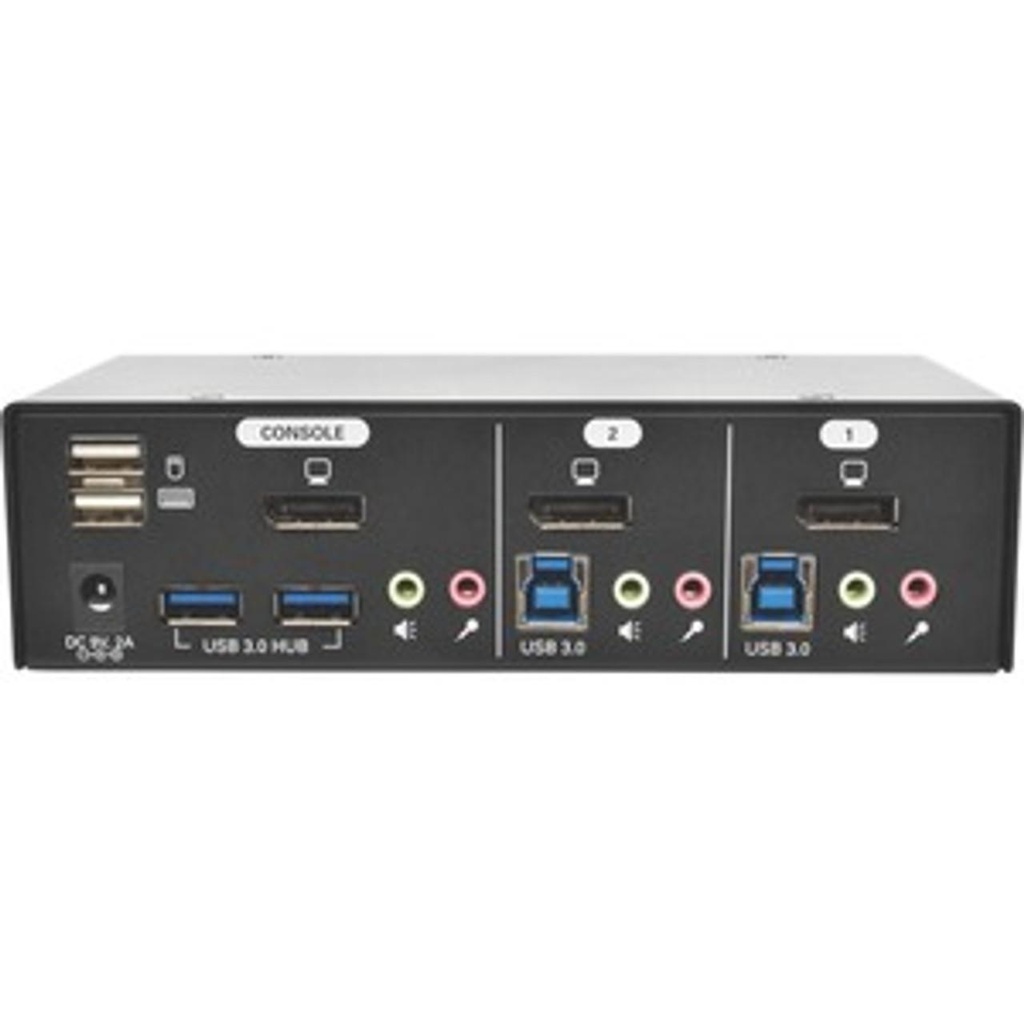 [B004-DPUA2-K] 2-Port DisplayPort KVM Switch with Audio, Cables and USB 3.0 SuperSpeed Hub
