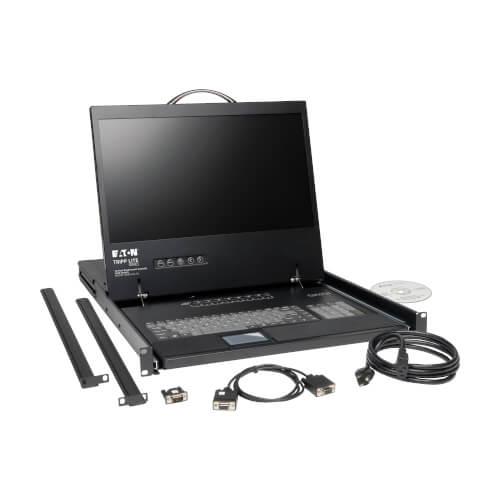 [B020-U08-19-K] NetDirector 8-Port 1U Rack-Mount Console KVM Switch with 19-in. LCD + 8 PS2/USB Combo Cables