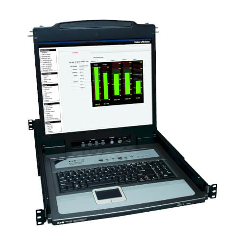 [B020-U16-19-K] NetDirector 16-Port 1U Rack-Mount Console KVM Switch with 19-in. LCD + 8 PS2/USB Combo Cables