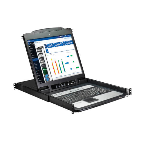 16Port KVM with 19" LCD Console w 8 cables, French version   