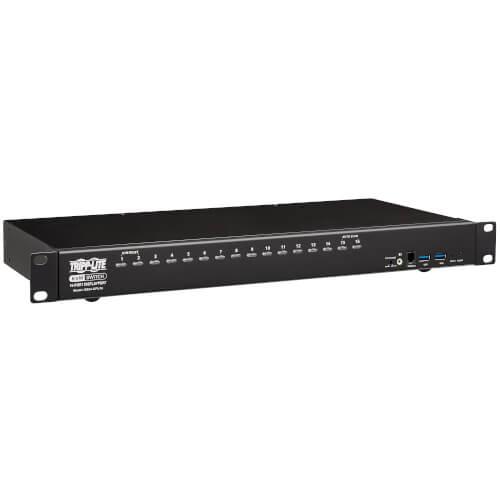 [B024-DPU16] 16-Port DisplayPort/USB KVM Switch with Audio/Video and USB Peripheral Sharing, 4K 60 Hz, 1U Rack-Mount