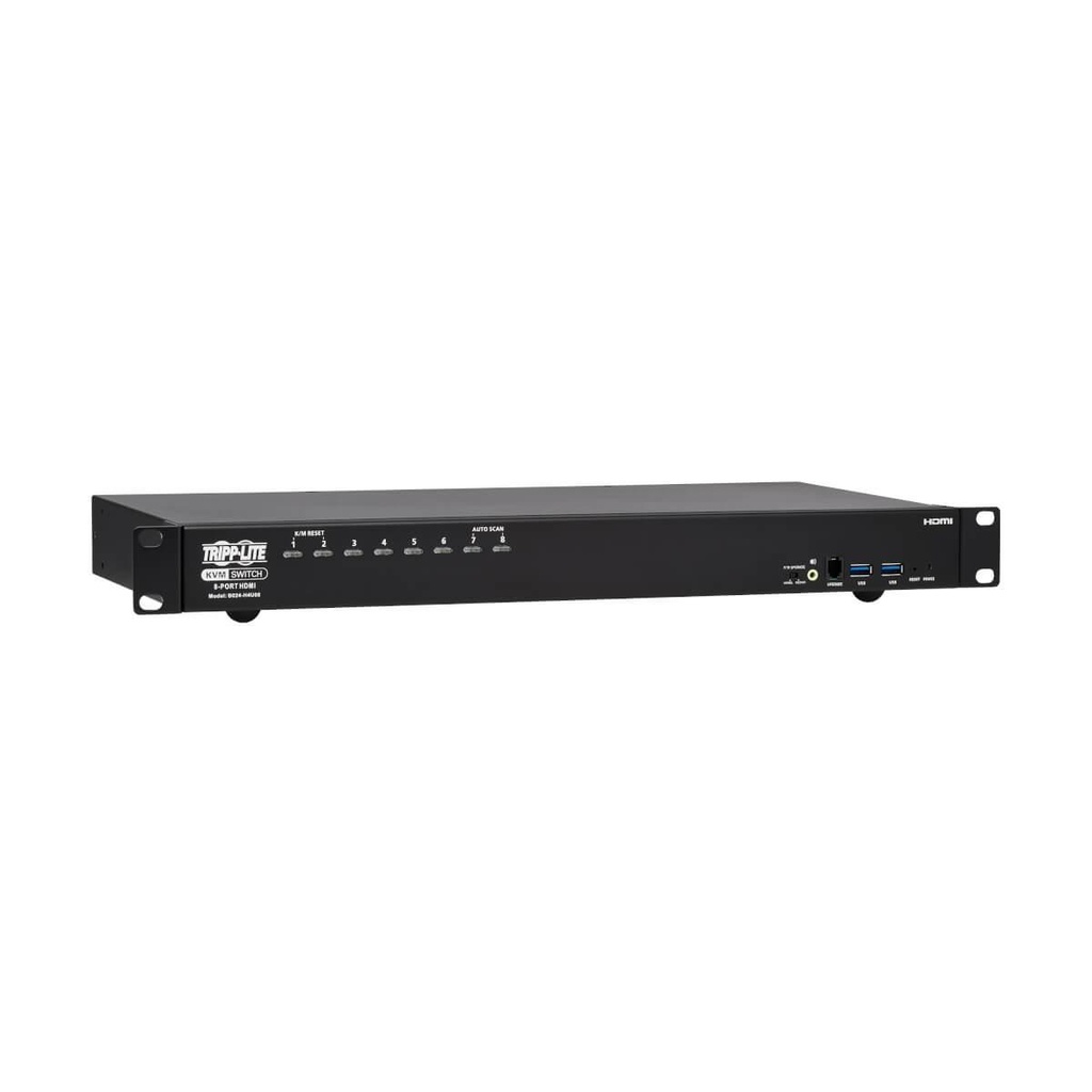 [B024-H4U08] 8-Port 4K HDMI/USB KVM Switch - 4K 60 Hz Video/Audio, USB Peripheral Sharing, 1U Rack-Mount
