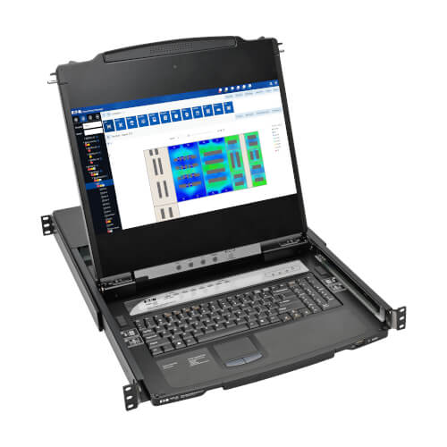 [B030-008-17-IP] NetDirector 8-Port 1U Rack-Mount Console HDMI KVM Switch with 17 in. LCD and IP Remote Access, Dual Rail
