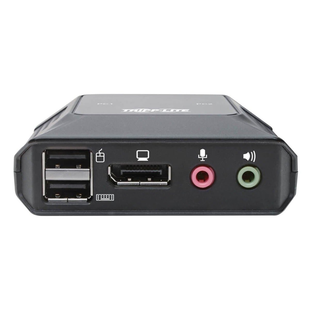 [B032-DPUA2] 2-Port DisplayPort 1.1/USB KVM Switch with Audio/Video, Built-In Cables, USB Peripheral Sharing
