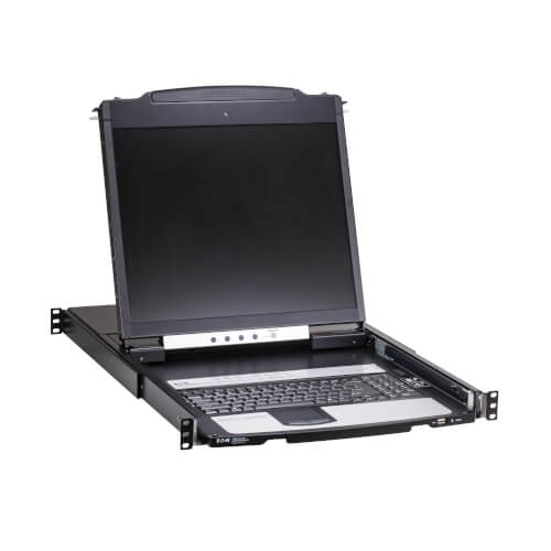 [B064C-16-1X1-IP] NetDirector 16-Port Cat5 KVM over IP Switch - 19 in. LCD, Virtual Media, 1 Remote + 1 Local User, 1U Rack-Mount, 