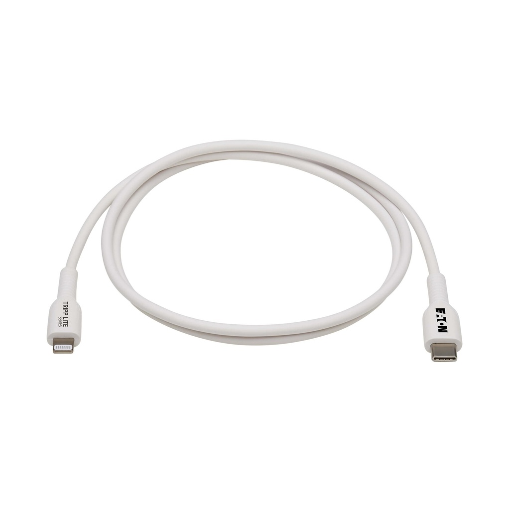 [M102AB-01M-WH] Safe-IT USB-C to Lightning Sync/Charge Antibacterial Cable (M/M), MFi Certified, White, 1 m (3.3 ft.)