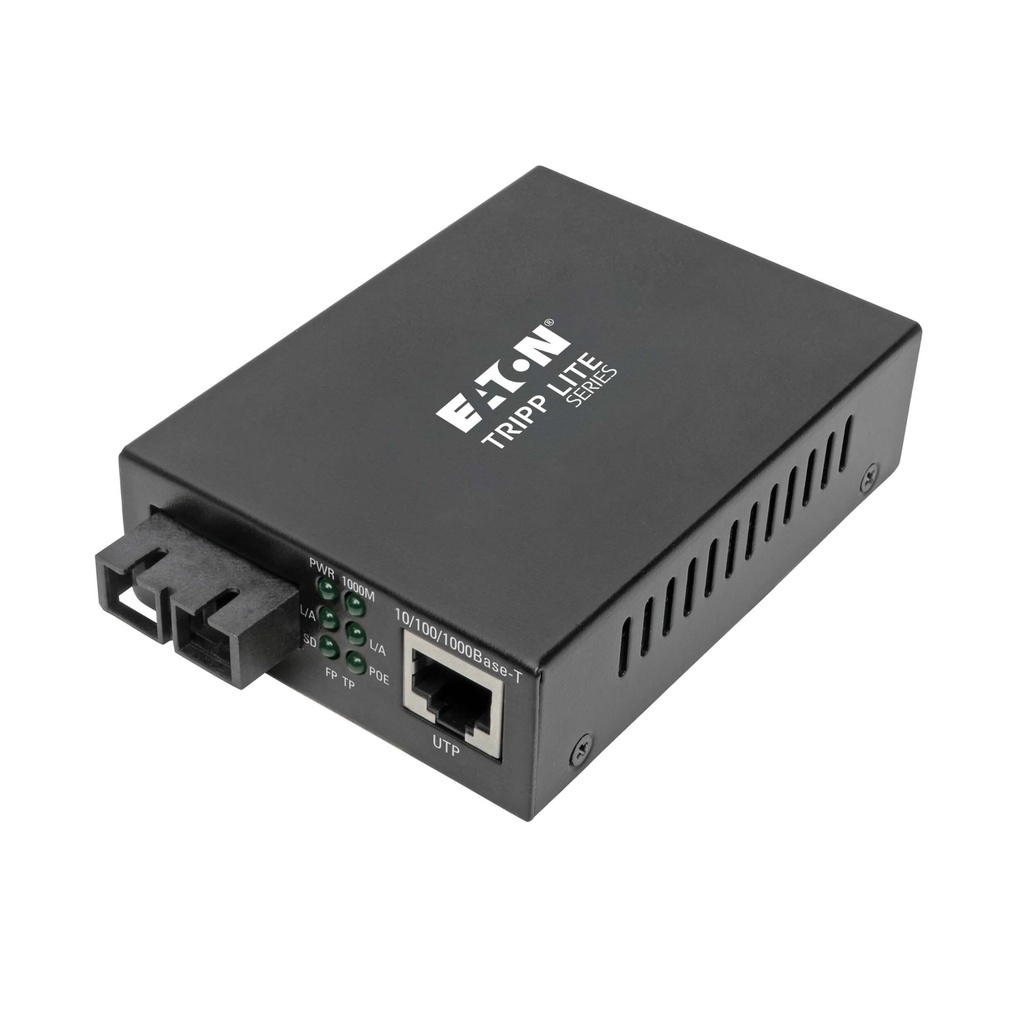 [N785-INT-SC] Gigabit Multimode Fiber to Ethernet Media Converter, 10/100/1000 SC, International Power Supply, 1310 nm, 2,000 m (6,561 ft.)