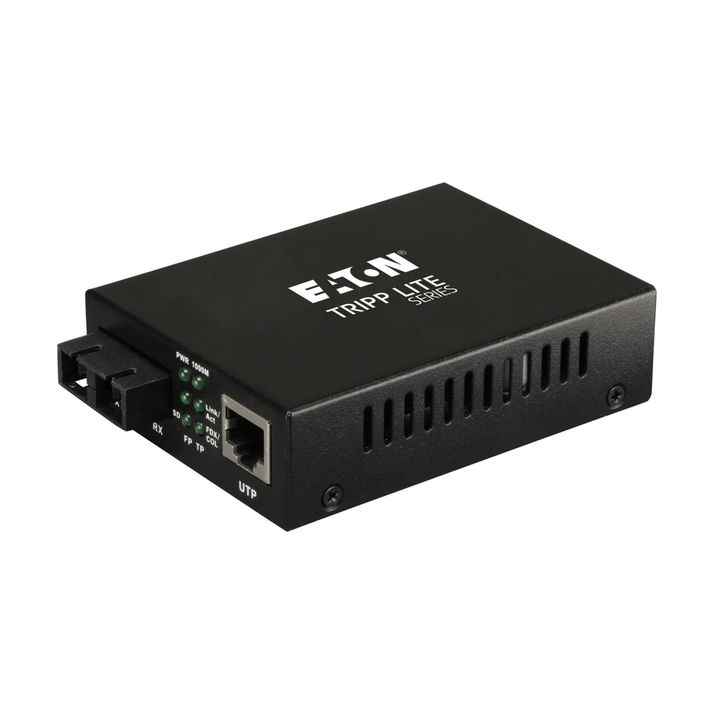 Gigabit Multimode Fiber to Ethernet Media Converter, 10/100/1000 SC, International Power Supply, 850 nm, 550M (1804.46 ft.)