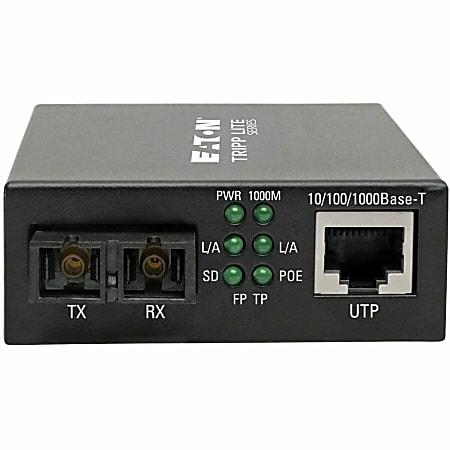 Gigabit Singlemode Fiber to Ethernet Media Converter, 10/100/1000 SC, 1310 nm, 20 km (12.4 mi.)