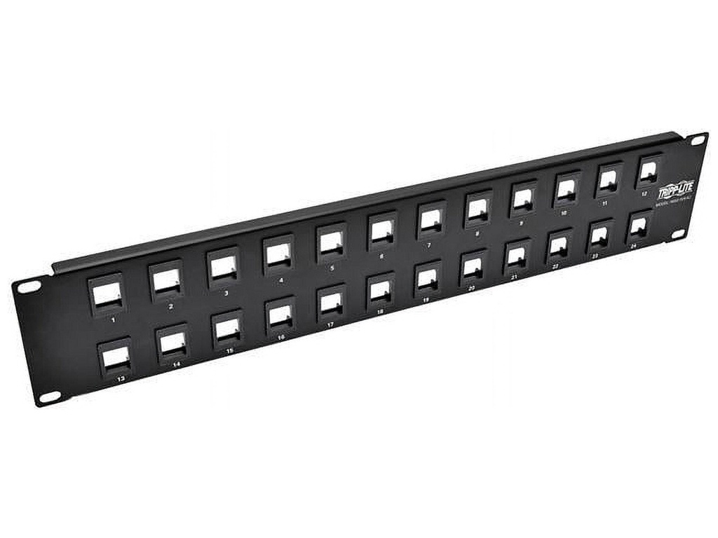 [N062-024-KJ] 24-Port 2U Rack-Mount Unshielded Blank Keystone/Multimedia Patch Panel, RJ45 Ethernet, USB, HDMI, Cat5e/6