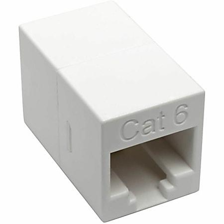 [N235-001-WH] Cat6 Straight-Through Modular In-Line Snap-In Coupler (RJ45 F/F), White, TAA