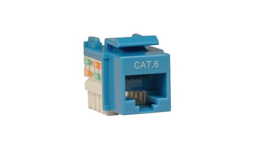 [N238-001-BL] Cat6/Cat5e 110 Style Punch Down Keystone Jack - Blue, TAA