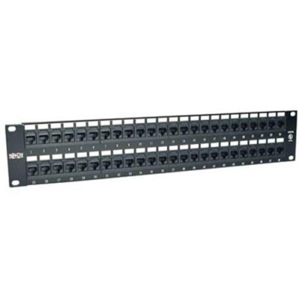 [N252-048] 48-Port 2U Rack-Mount Cat6/Cat5 110 Patch Panel, 568B, RJ45 Ethernet, TAA