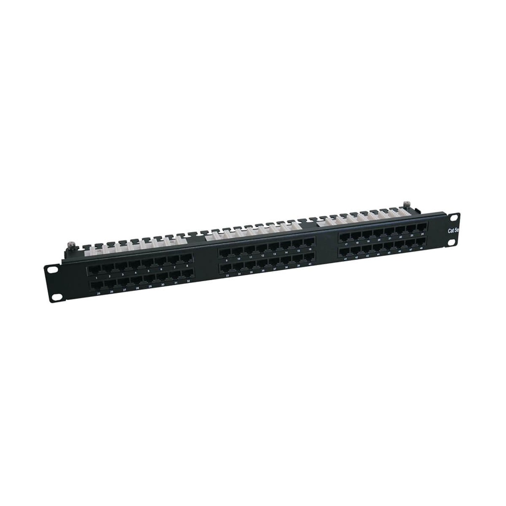 [N252-048-1U] 48-Port 1U Rack-Mount Cat6/Cat5 High Density 110 Patch Panel, 568B, RJ45 Ethernet, TAA