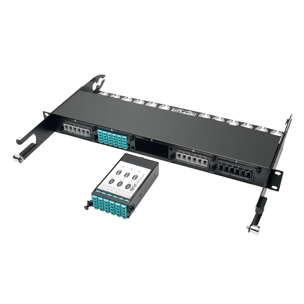 [N482-3M8L12S-B] 40/100Gb Fiber Breakout Cassette with Built-In MTP Cables, 40Gb to 4 x 10Gb, 100Gb to 4 x 25Gb, (x3) 8-Fiber Singlemode MTP/MPO to (x12) LC Duplex 9/125