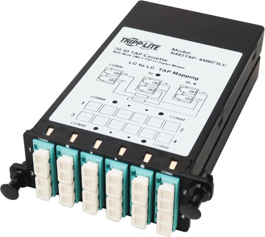 [N482TAP-4MM73LC] Fiber TAP Cassette - Multimode, 4x Duplex LC, 70/30 Split