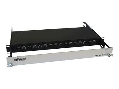 [N48LSS-32X32] Spine-Leaf MPO Panel with Key-Up to Key-Down MTP/MPO Adapter - 12F MTP/MPO-APC M/M, 8F OS2 Singlemode, 32 x 32 Ports, 1U