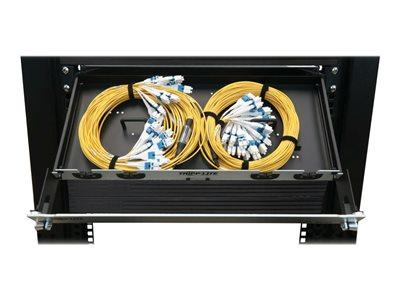 Preloaded Fiber Panel, 1U - 2x (12x LC/LC Duplex M/M) 24F Trunk Cables, OM4 Multimode, 10 m (32.8 ft.)