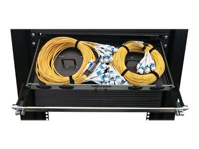 [N48M-2L24L-20] Preloaded Fiber Panel, 1U - 2x (12x LC/LC Duplex M/M) 24F Trunk Cables, OM4 Multimode, 20 m (65.6 ft.)