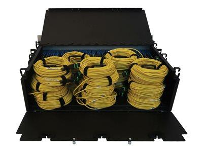 [N48S-24M8L4-10] Preloaded Fiber Patch Panel, 3U - 24x (12F MTP/MPO-APC to 4x LC Duplex F/F) 8F Trunk Cables, OS2 Singlemode, 10 m (32.8 ft.)