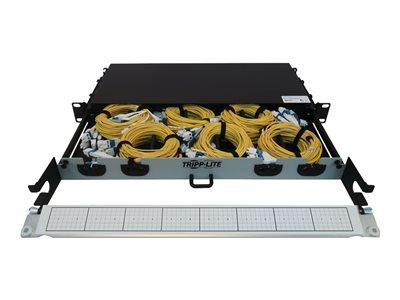 [N48S-6L8L-10] Preloaded Fiber Panel, 1U - 6x (4x LC/LC Duplex M/M) 8F Trunk Cables, OS2 Singlemode, 10 m (32.8 ft.)
