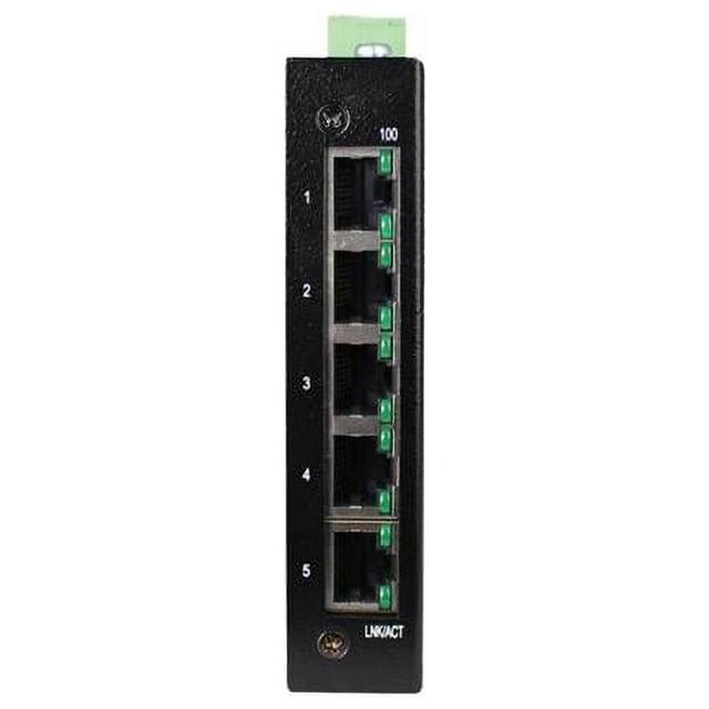 [NGI-U05E] 5-Port Unmanaged Industrial Gigabit Ethernet Switch - 10/100/1000 Mbps, Ruggedized, -40° to 75°C, EIP QoS, DIN/Wall Mount