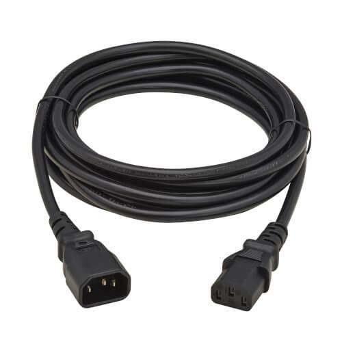 Power cable, C13 to C14, H05VV-F, 10A, 0.5M