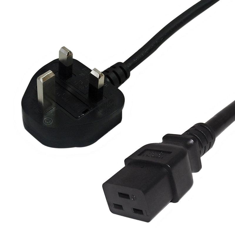 [P052-2P5M-UK] Power cable, BS1363 to C19, H05VV-F, 13A, 2.5M
