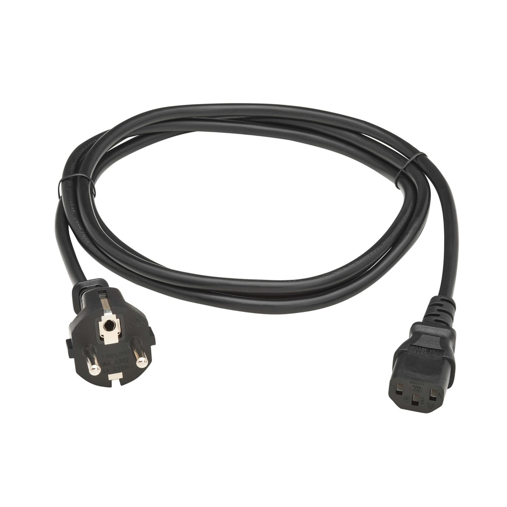 [P054-01M-EU] PDU Power Cord, C13 to Schuko (CEE 7/7) - 10A, 250V, H05VV-F, 1M (3.28 FT.), Black