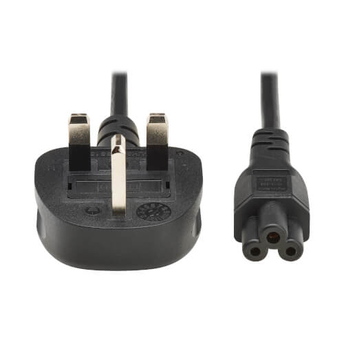Power cable, BS1363 to C5, 2.5A w/ 3A fuse, H05VV-F, 2M