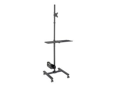 Mobile Workstation with Monitor Mount - For 17" to 32" Displays, Height Adjustable