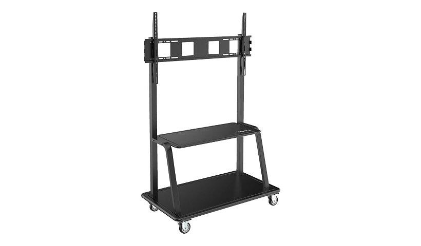 [DMCS60105XXDD] Heavy-Duty Rolling TV Cart for 60” to 105” Flat-Screen Displays, Locking Casters, Black