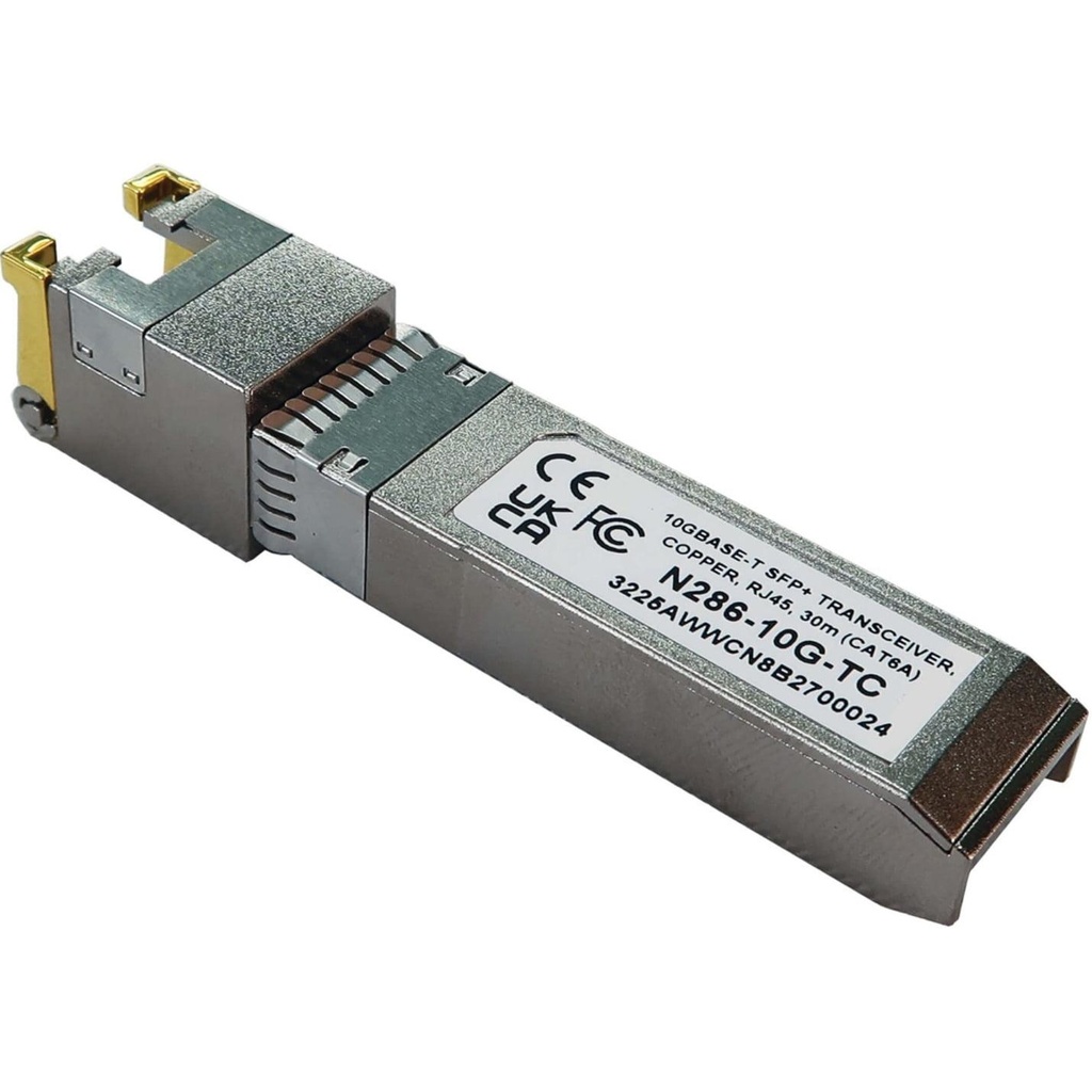 [N286-10G-TC] Tripp Lite series Cisco-Compatible SFP+ Transceiver - 10Gbps, Copper, RJ45, Cat6a, 98 ft. (30 m)