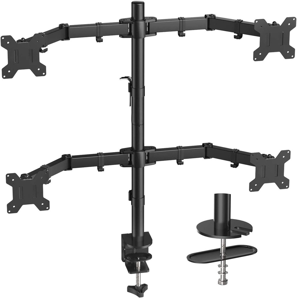 [DDR1327MQ] Quad-Display Desktop Monitor Stand for 13” to 27” Flat-Screen Displays