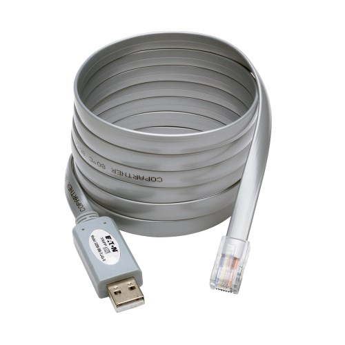 [U209-006-RJ45-X] USB-A to RJ45 Serial Rollover Cable (M/M) - Cisco Compatible, 250 Kbps, 6 ft. (1.83 m), Gray