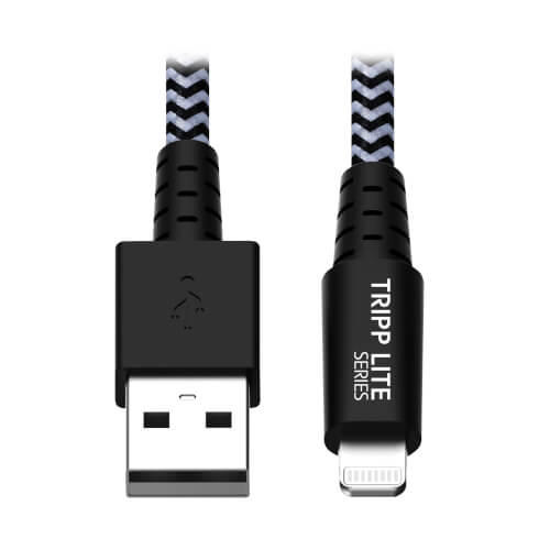Heavy-Duty USB-A to Lightning Sync/Charge Cable, MFi Certified - M/M, USB 2.0, 10 ft. (3.05 m)