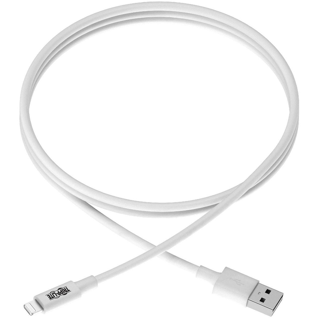 [M100-010-WH] USB-A to Lightning Sync/Charge Cable, MFi Certified - White, M/M, USB 2.0, 10 ft. (3.05 m)