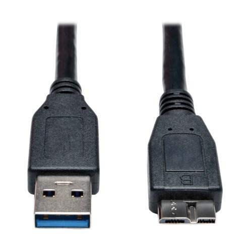 [U326-001-BK] USB 3.0 SuperSpeed Device Cable (A to Micro-B M/M) Black, 1 ft. (0.31 m)
