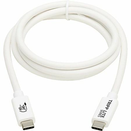 [U521-1P0M-WH] Tripp Lite series USB4 40Gbps Cable (M/M) - USB-C, 8K 60 Hz, 240W PD Charging, White, 1 m (3.3 ft.)